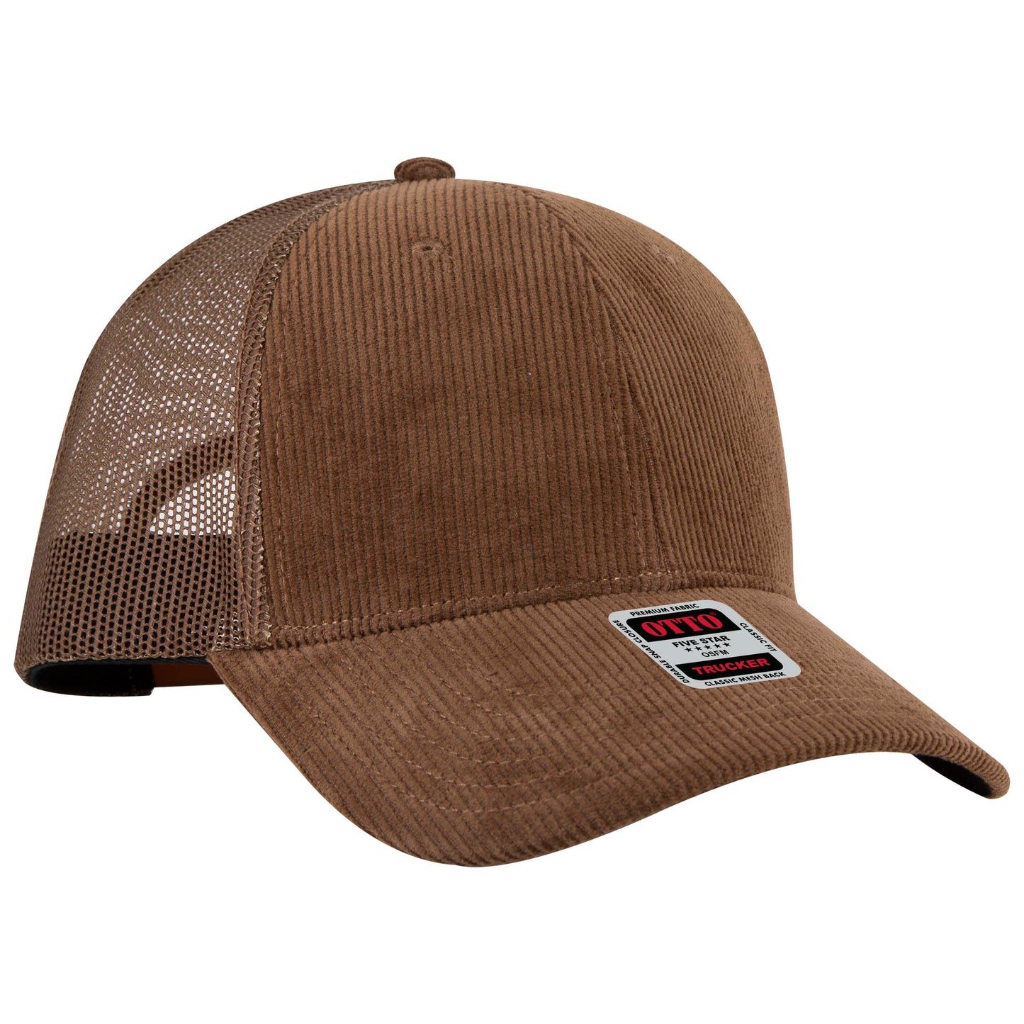 Corduroy Twill Solids 6 Panel Low Profile Mesh Back Trucker Hat