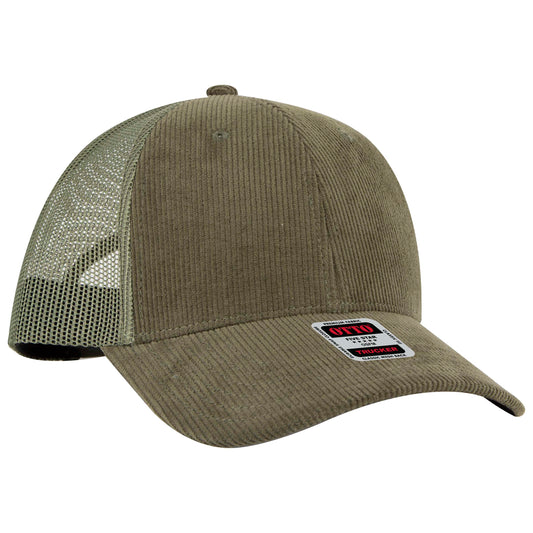 Corduroy Twill Solids 6 Panel Low Profile Mesh Back Trucker Hat